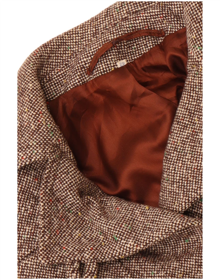 Sobretudo feminino vintage IT 42 marrom médio manchado