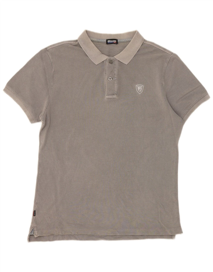 Camisa polo masculina Blauer cinza médio