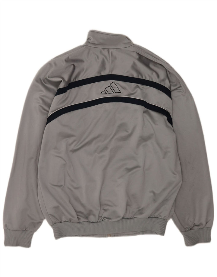 Adidas Mens Graphic Tracksuit Top Jacket Grande Cinza Colorblock Poliéster