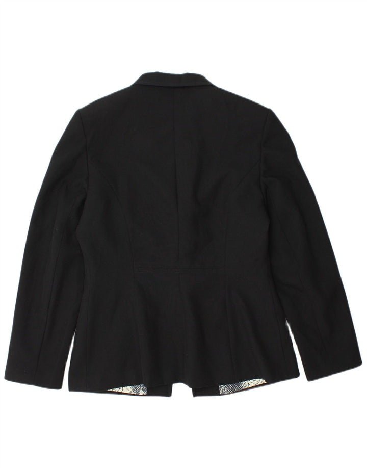 Jaqueta Blazer Bay Feminina com 1 Botão Reino Unido 14 Grande Poliéster Preto