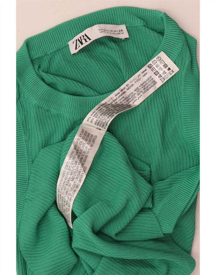 Colete feminino Zara UK 12 viscose verde médio