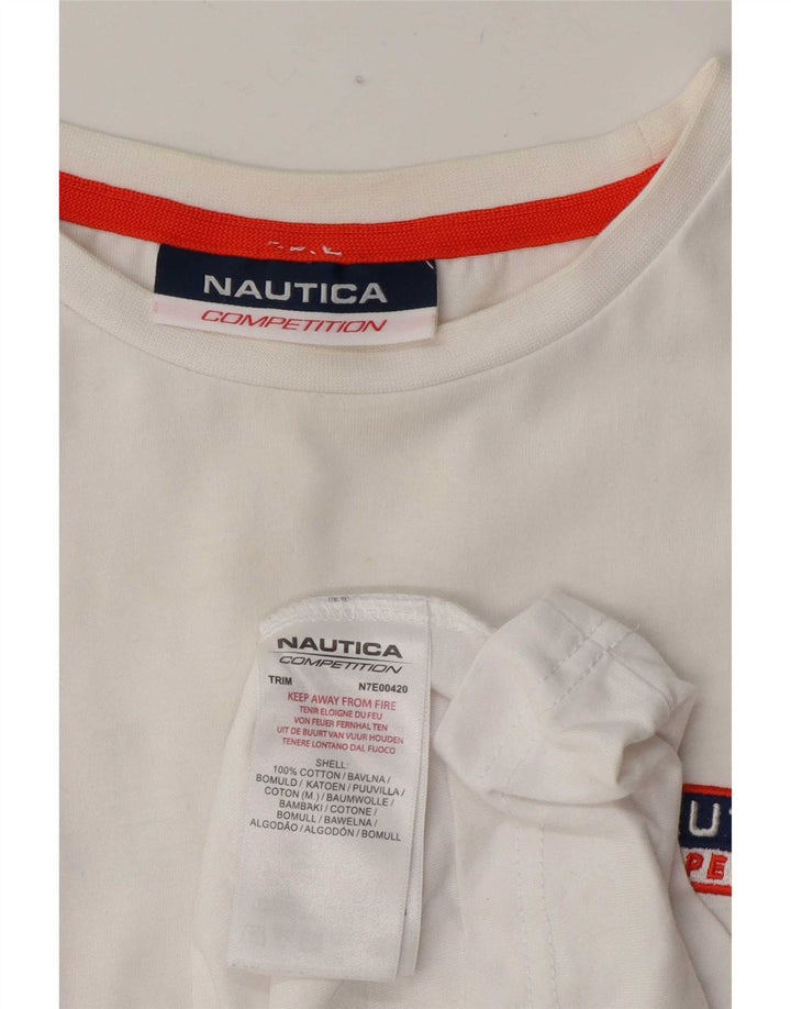 Camiseta masculina gráfica Nautica Top grande de algodão branco