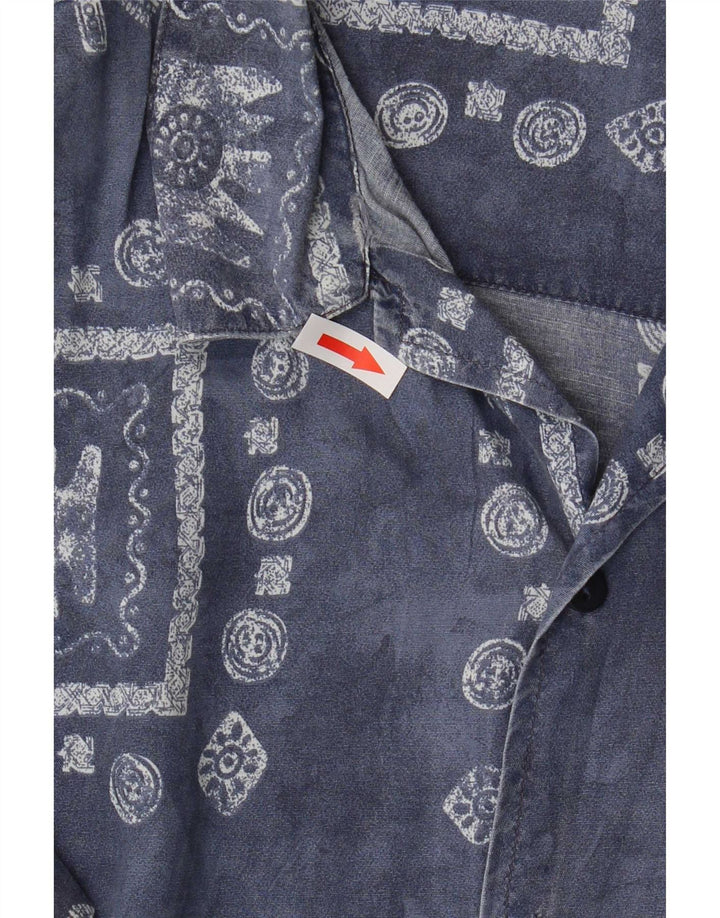 Camisa masculina de manga curta Criver XL azul marinho geométrica