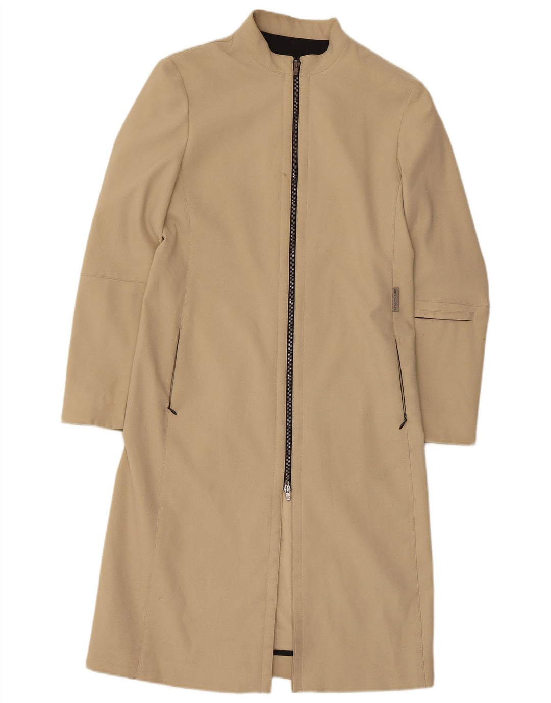 Sobretudo feminino Calvin Klein EU 42 grande poliéster bege