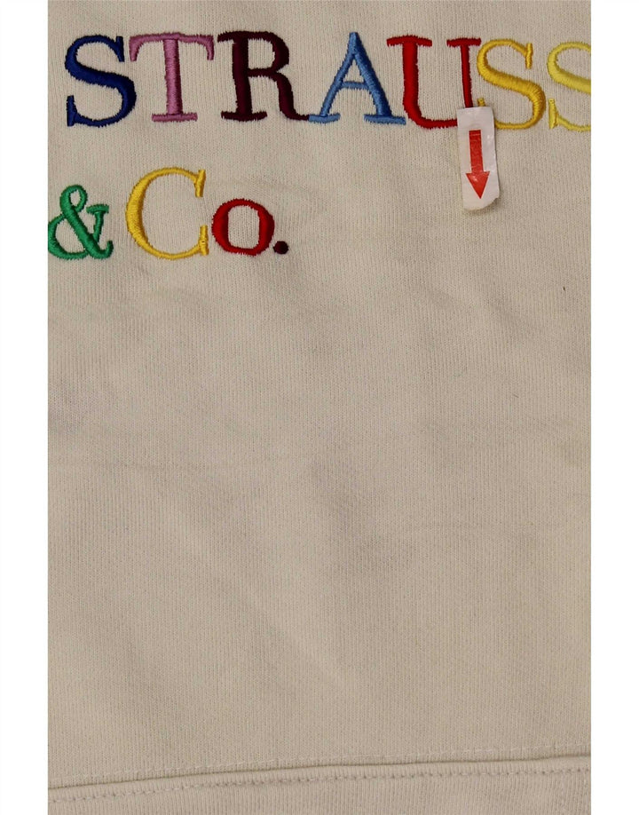 Suéter com capuz gráfico masculino Levi's médio algodão branco