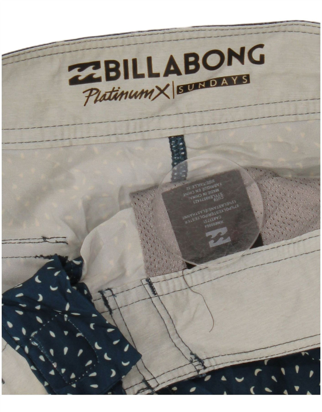 Calção de banho masculino BILLABONG poliéster manchado azul marinho médio
