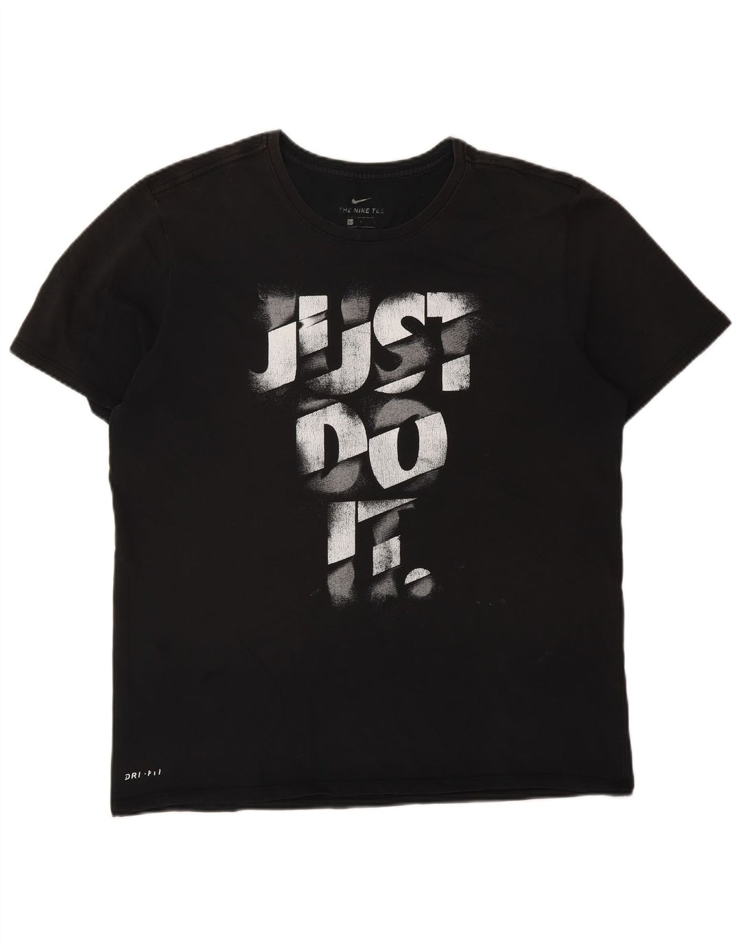 Camiseta masculina NIKE Dri Fit Graphic Top grande de algodão preto