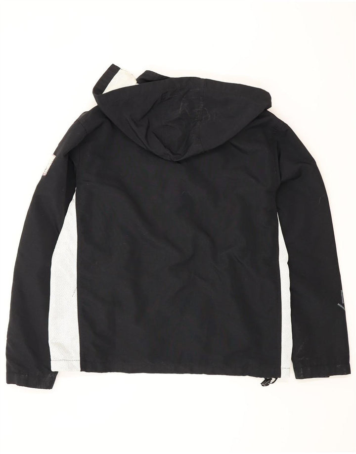 Jaqueta de chuva masculina Murphy & Nye com capuz gráfico Reino Unido 36 pequeno bloco colorido preto