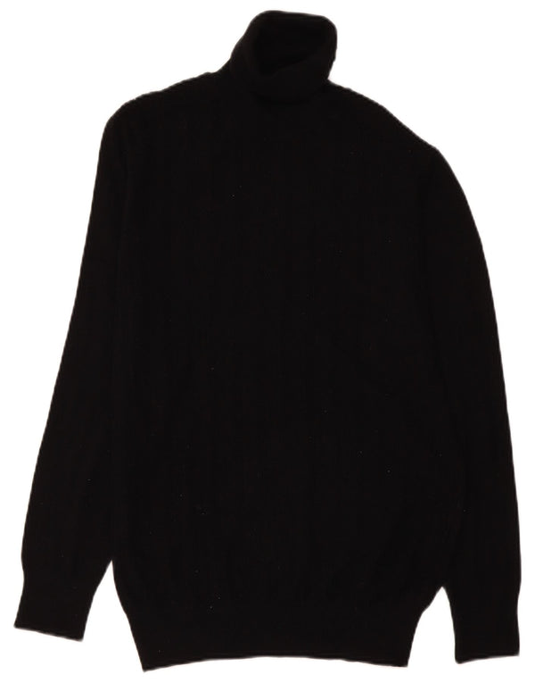 Zara Suéter masculino com gola redonda e viscose preta média