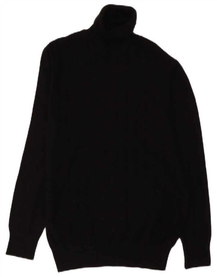 Zara Suéter masculino com gola redonda e viscose preta média