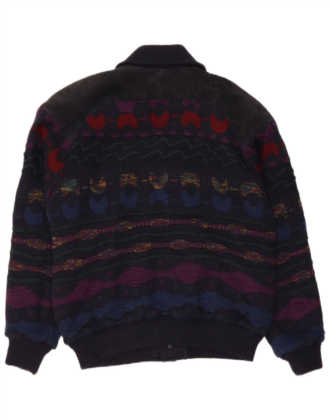 Suéter cardigã masculino C&A IT 48/50 acrílico listrado azul marinho médio