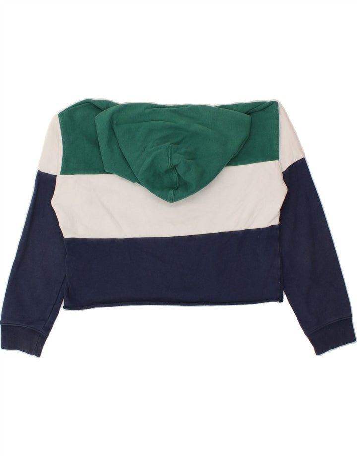 LEVI'S Womens Crop Graphic Hoodie Jumper UK 6 XS Multicoloured Colourblock Vintage Levi's and Second-Hand Levi's from Messina Hembry 