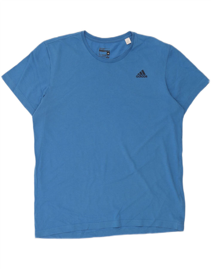 Camiseta Adidas Masculina Climalite Top Grande Algodão Azul