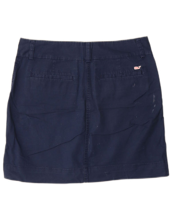 Minissaia feminina Vineyard Vines EUA 4 pequena W30 algodão azul marinho