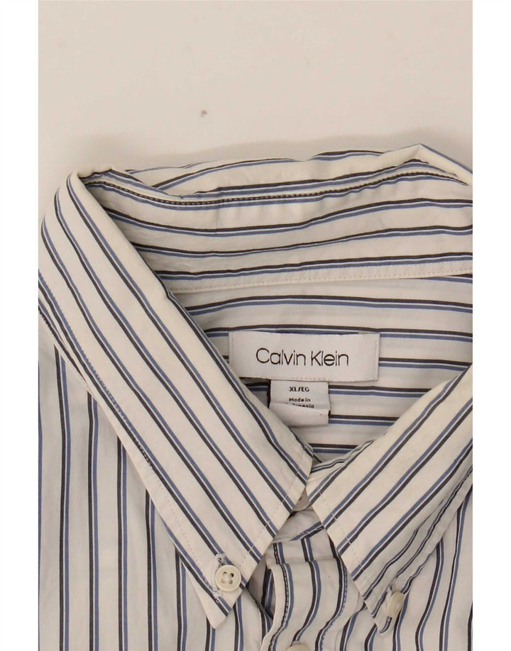 Camisa masculina Calvin Klein XL listrada branca