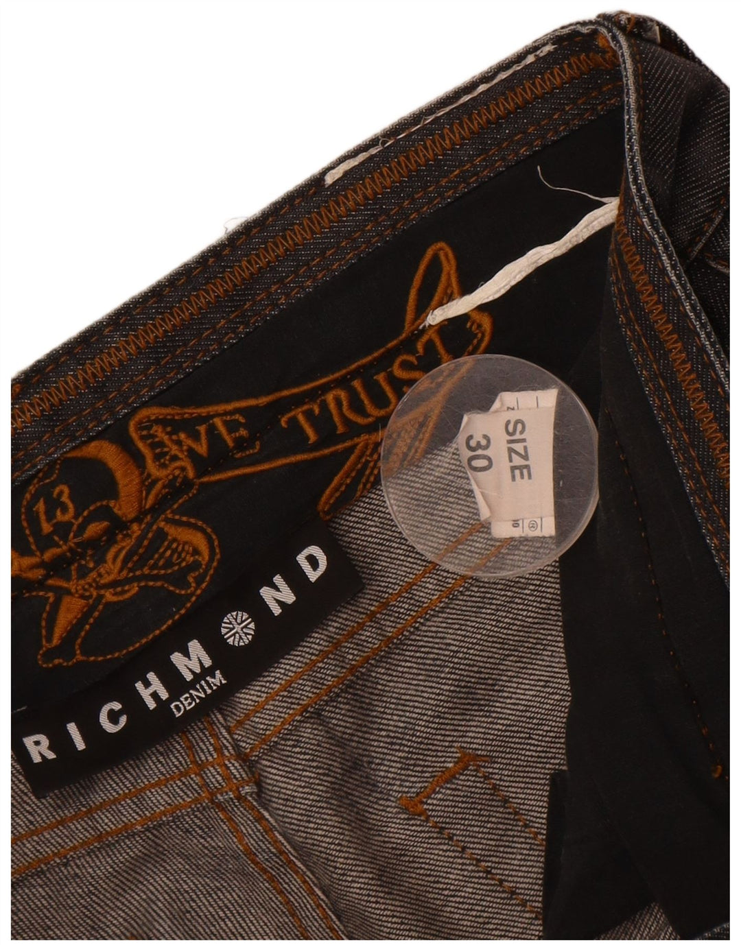 RICHMOND Jeans masculino reto W30 L34 cinza
