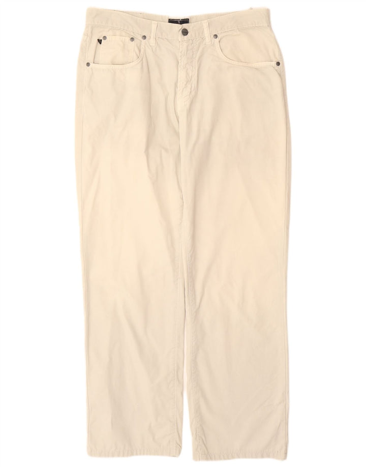 Calça masculina reta casual TRUSSARDI W35 L30 algodão branco