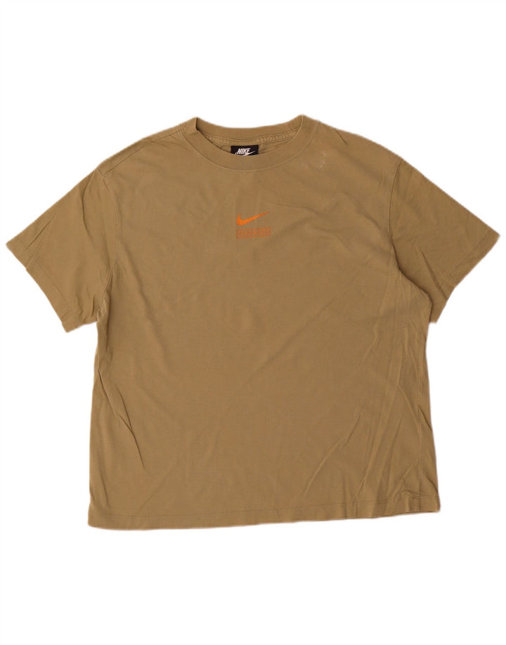 Camiseta Nike masculina gráfica Top pequeno algodão cáqui