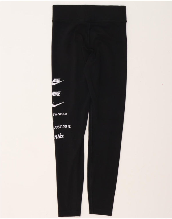 Leggings femininas Nike Graphic UK 10 pequenas pretas de poliéster
