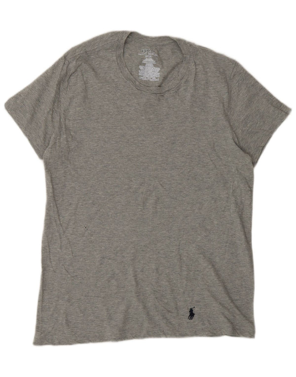 Polo Ralph Lauren Mens Classic Fit Camiseta Top Pequeno Algodão Cinza