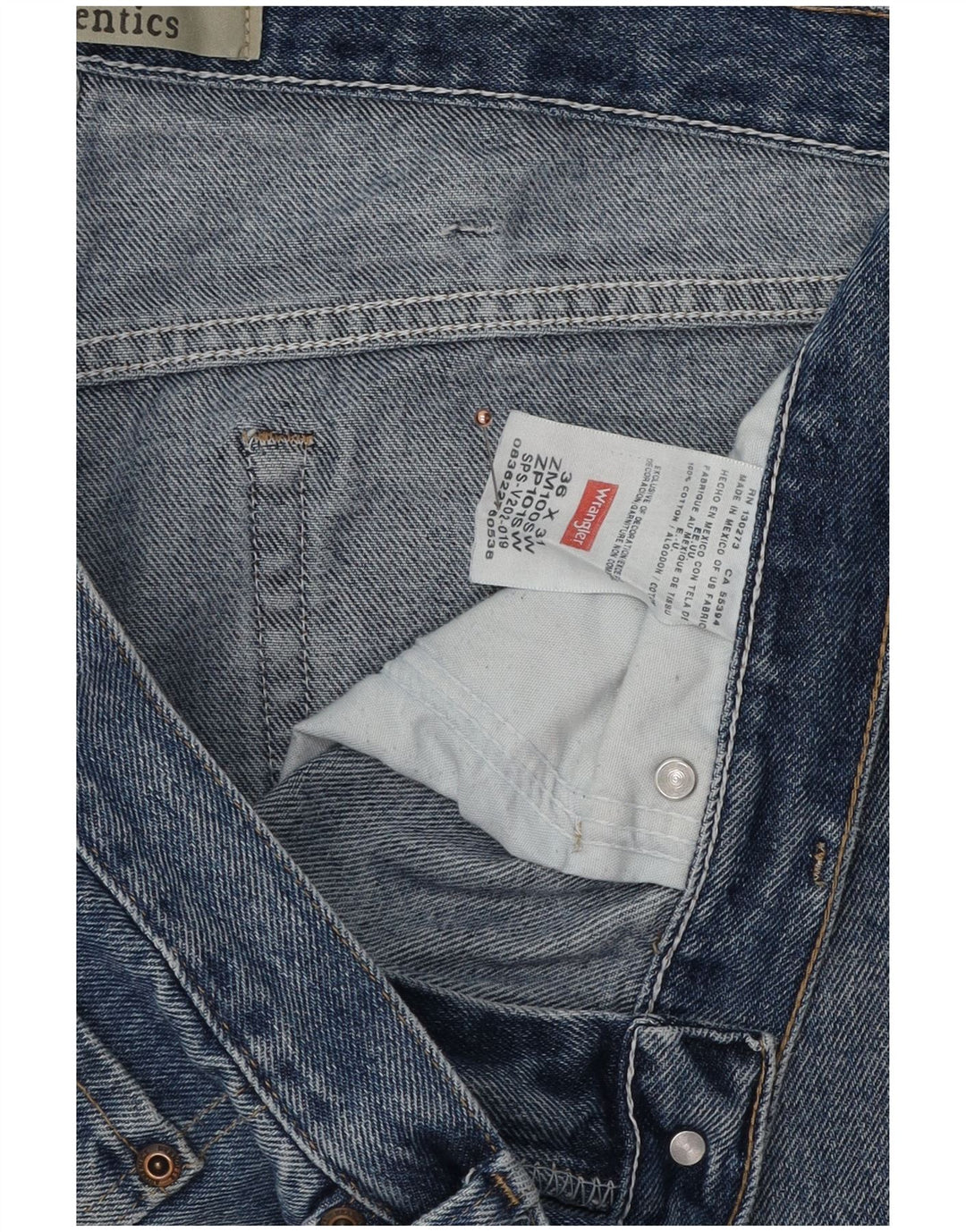Jeans retos masculinos WRANGLER W36 L31 algodão azul