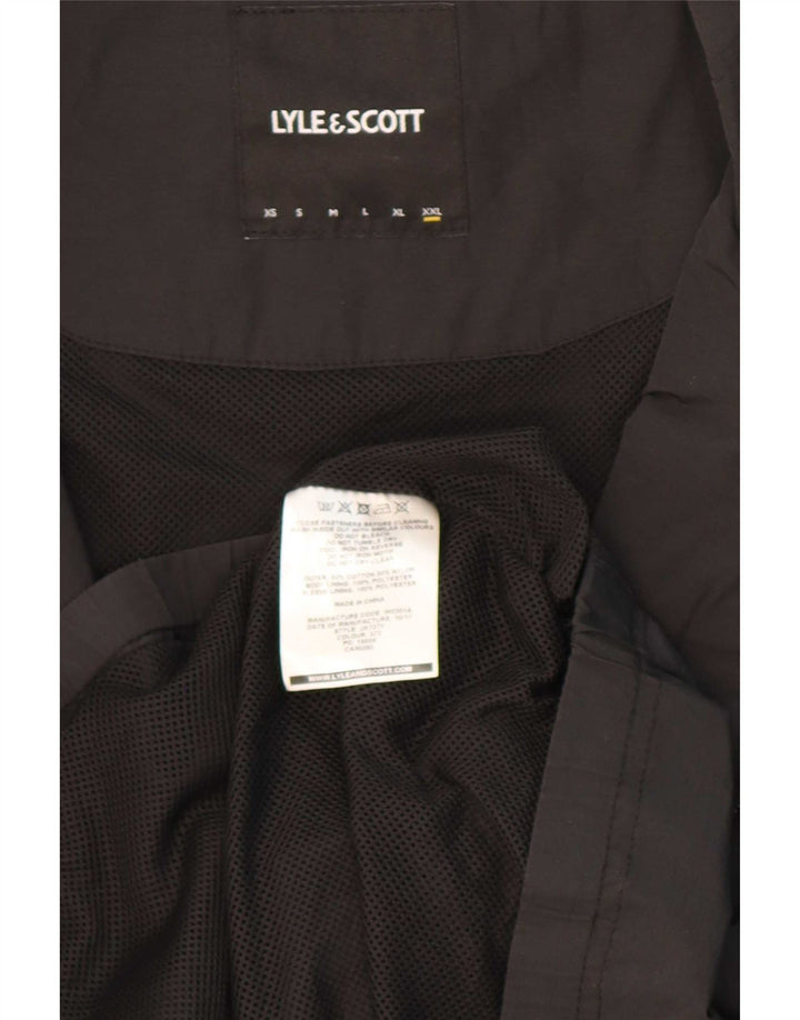 Jaqueta bomber masculina Lyle & Scott Reino Unido 44 2XL algodão preto
