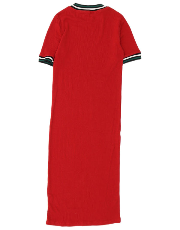 Vestido feminino Zara Trafaluc Maxi UK 10 pequeno vermelho