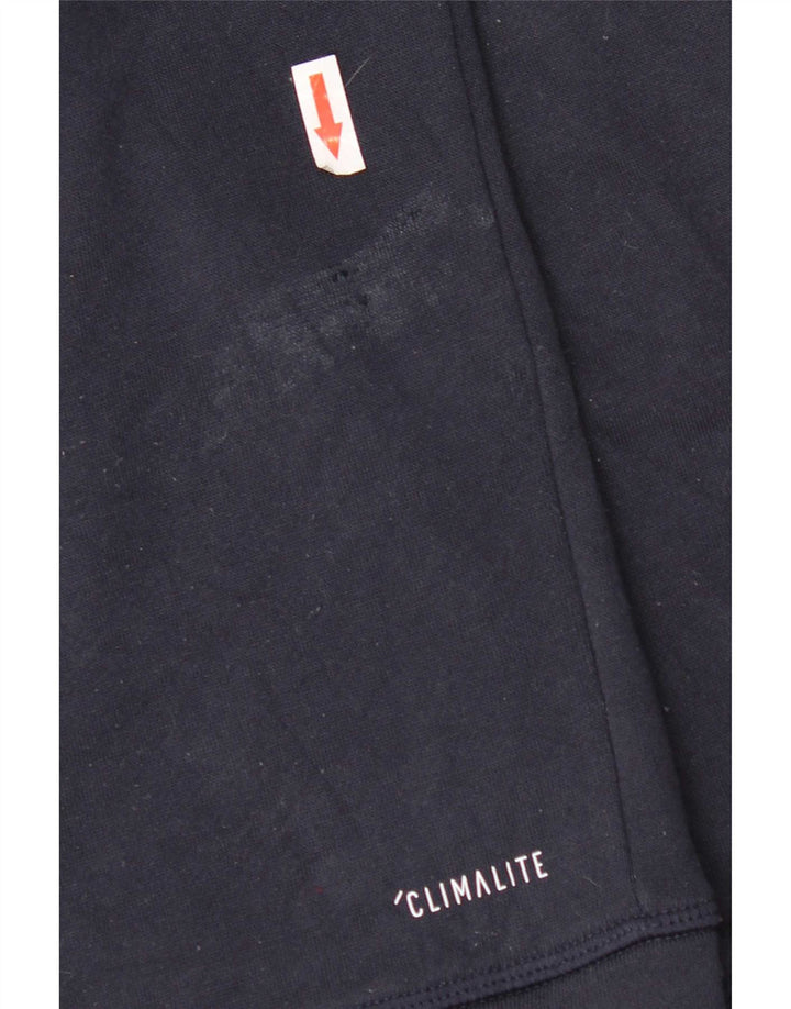 Suéter masculino Adidas Climalite Zip com capuz médio azul marinho poliéster