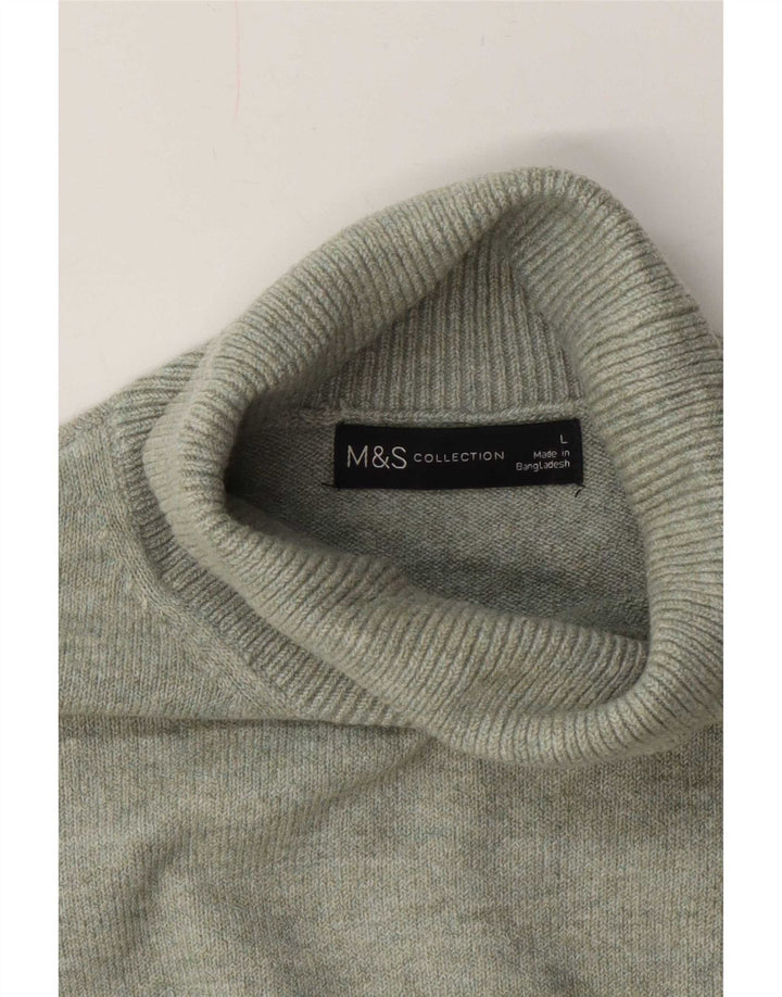 Suéter feminino Marks & Spencer com gola redonda Reino Unido 16 grande verde