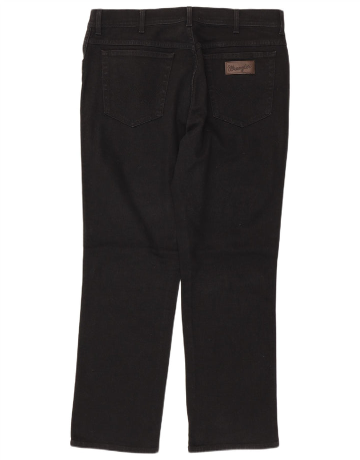 WRANGLER Masculino Texas Straight Jeans W38 L32 Algodão Preto