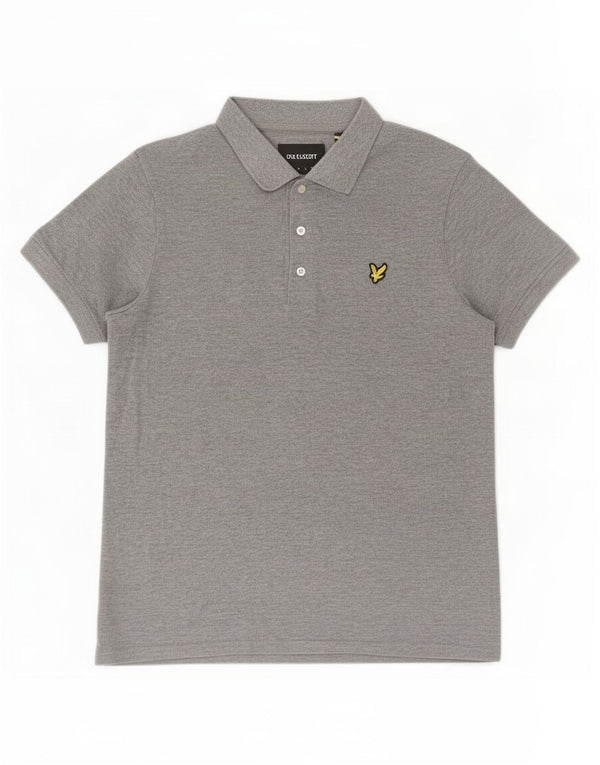 Camisa polo masculina Lyle & Scott grande algodão cinza
