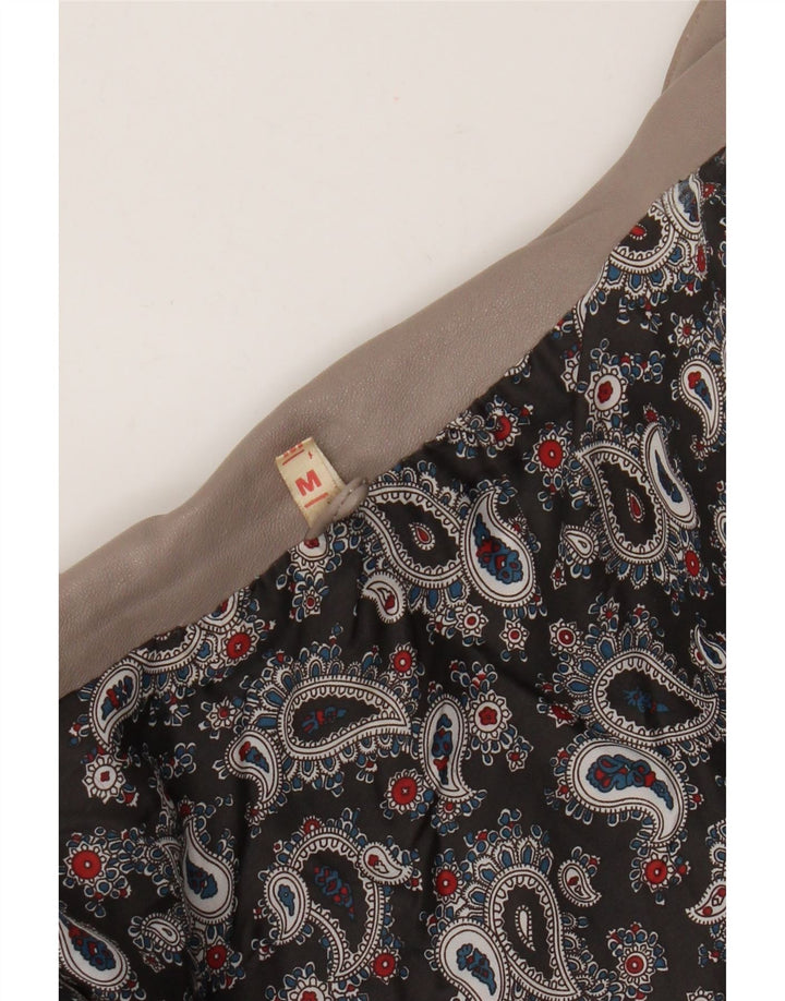 Jaqueta de couro feminina vintage UK 14 marrom médio