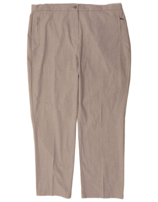Calça feminina reta casual Marks & Spencer UK 18 XL W36 L29 cinza