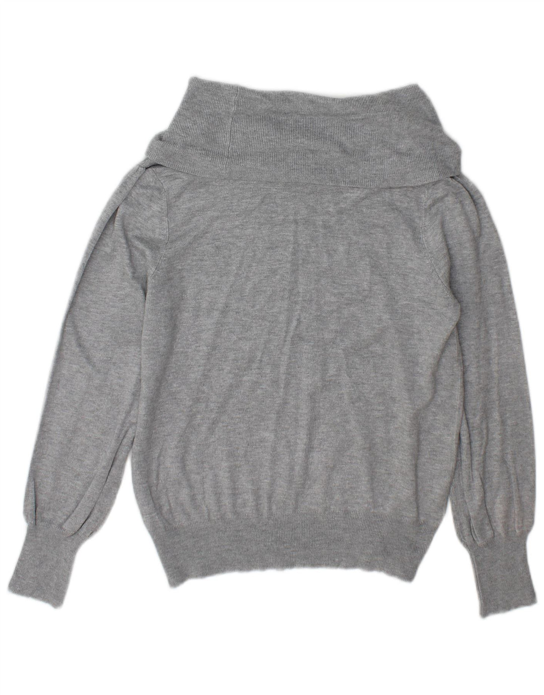 Suéter feminino Marks & Spencer com gola redonda Reino Unido 12 viscose cinza médio