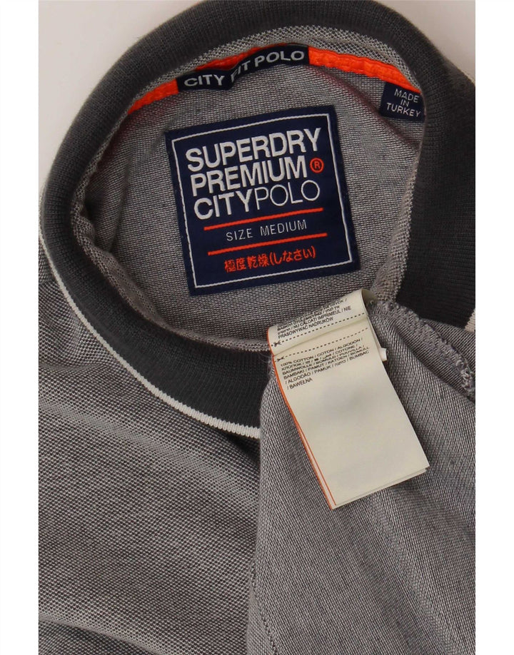 Camisa polo masculina Superdry algodão cinza médio