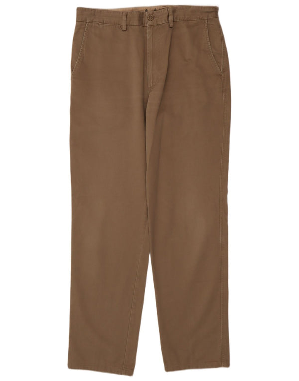 Calça chino masculina Avirex reta W34 L33 algodão bege