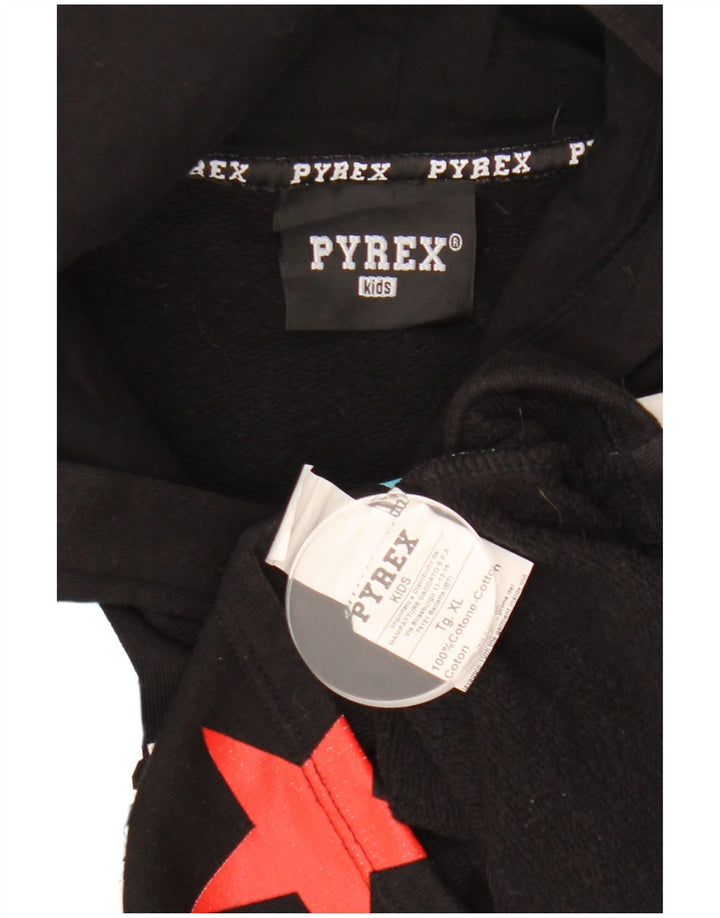 PYREX Suéter feminino com capuz e estampa gráfica 11-12 anos XL preto geométrico