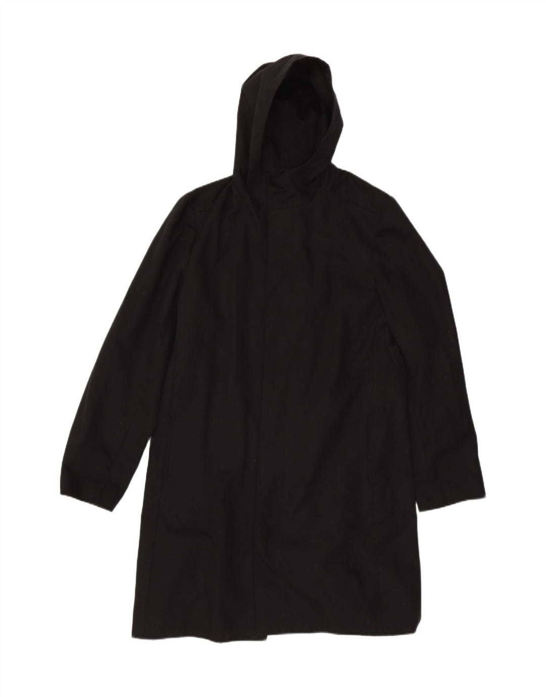 Sobretudo masculino VINTAGE com capuz UK 40 grande acetato preto
