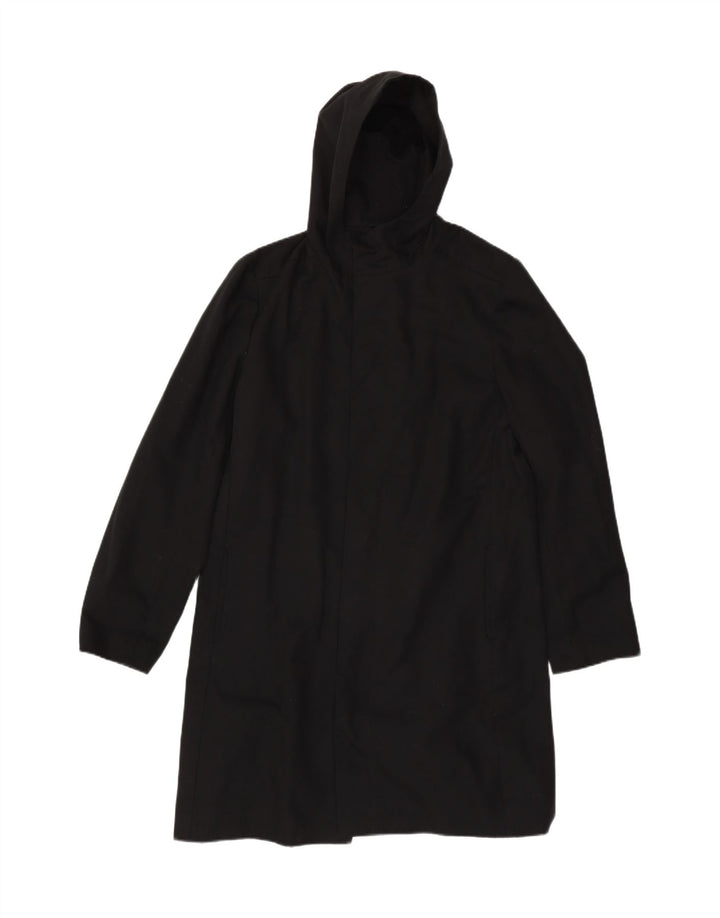 Sobretudo masculino VINTAGE com capuz UK 40 grande acetato preto