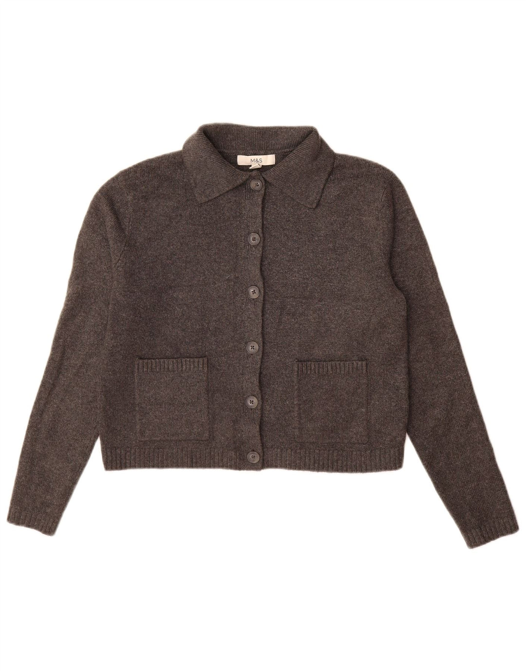 Suéter cardigã feminino Marks & Spencer UK 10 poliéster cinza pequeno