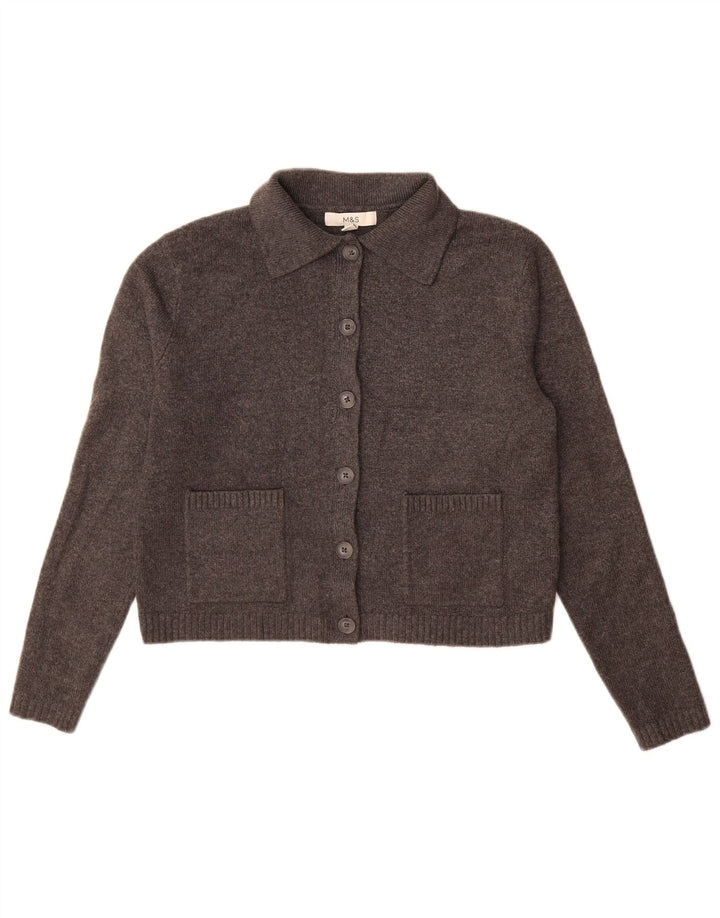 Suéter cardigã feminino Marks & Spencer UK 10 poliéster cinza pequeno