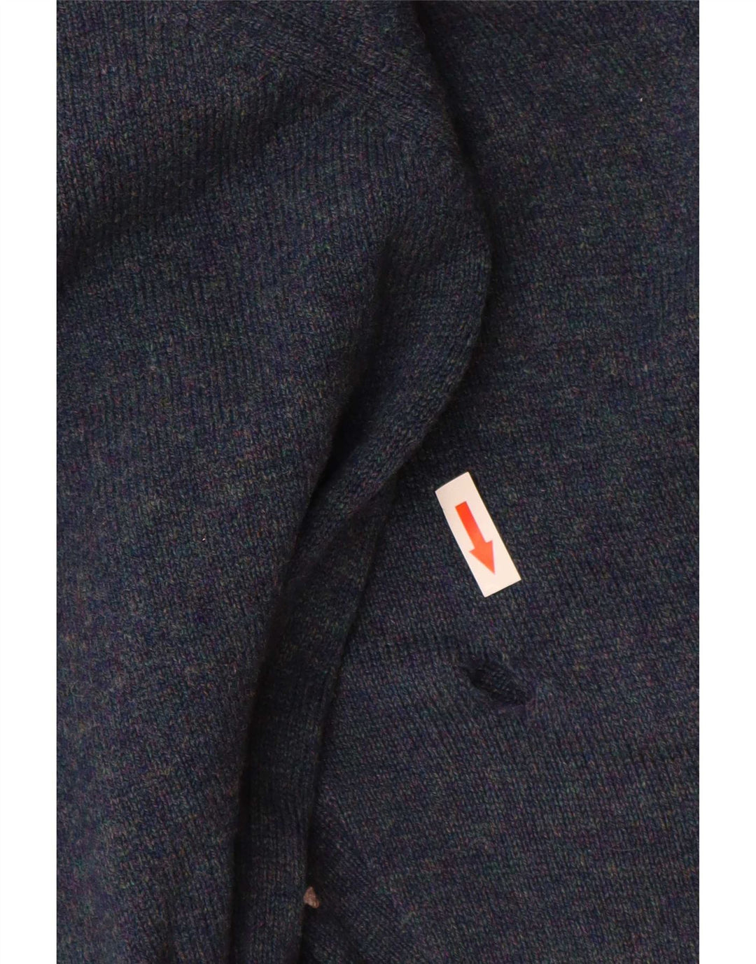 Suéter masculino Marks & Spencer com gola redonda, lã de cordeiro azul médio