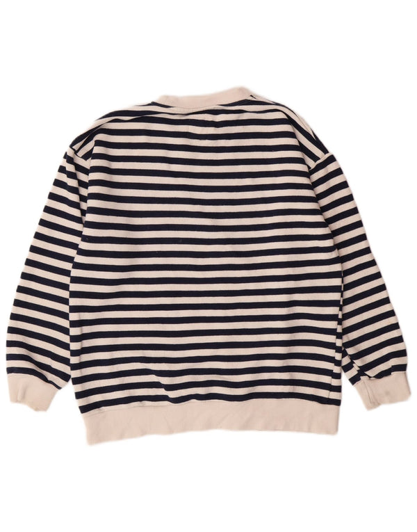 Zara Moletom Jumper Meninas 9-10 Anos Azul Marinho Listrado