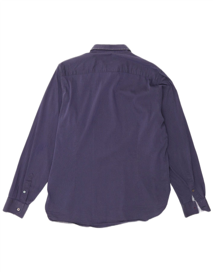 Camisa masculina Ted Baker tamanho 4 grande azul marinho manchado