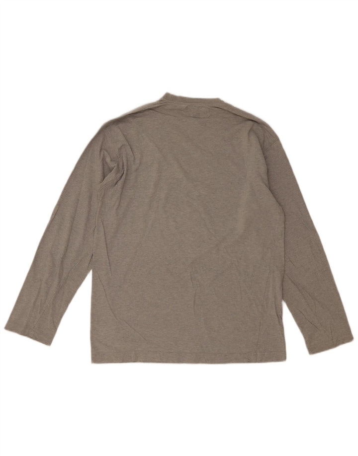 Merc Mens Graphic Top Manga Longa XL Cinza Algodão