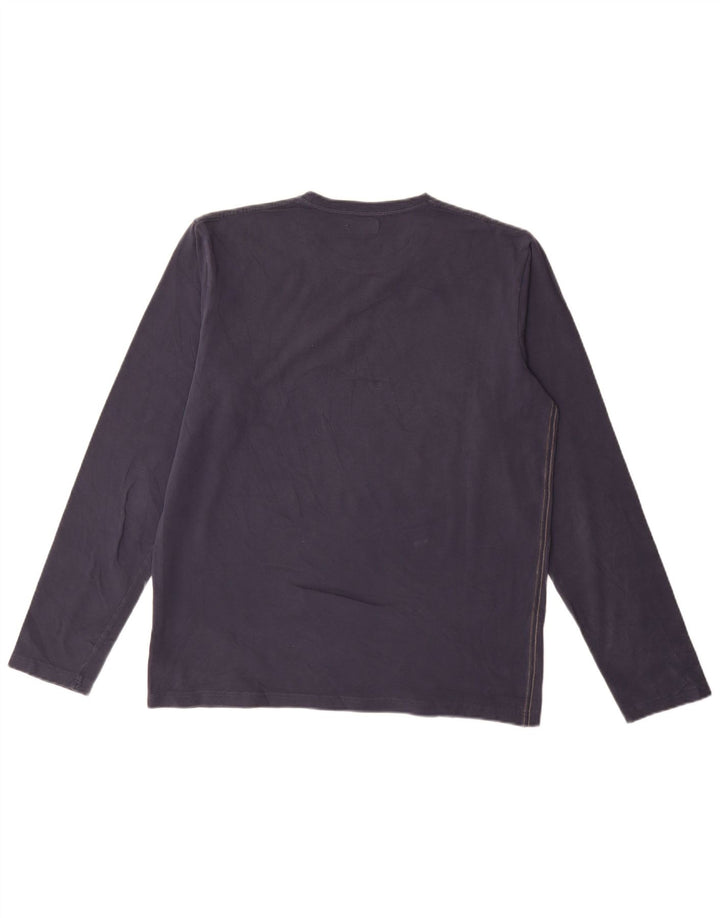 Top gráfico masculino Gaudi manga comprida 2XL algodão azul marinho