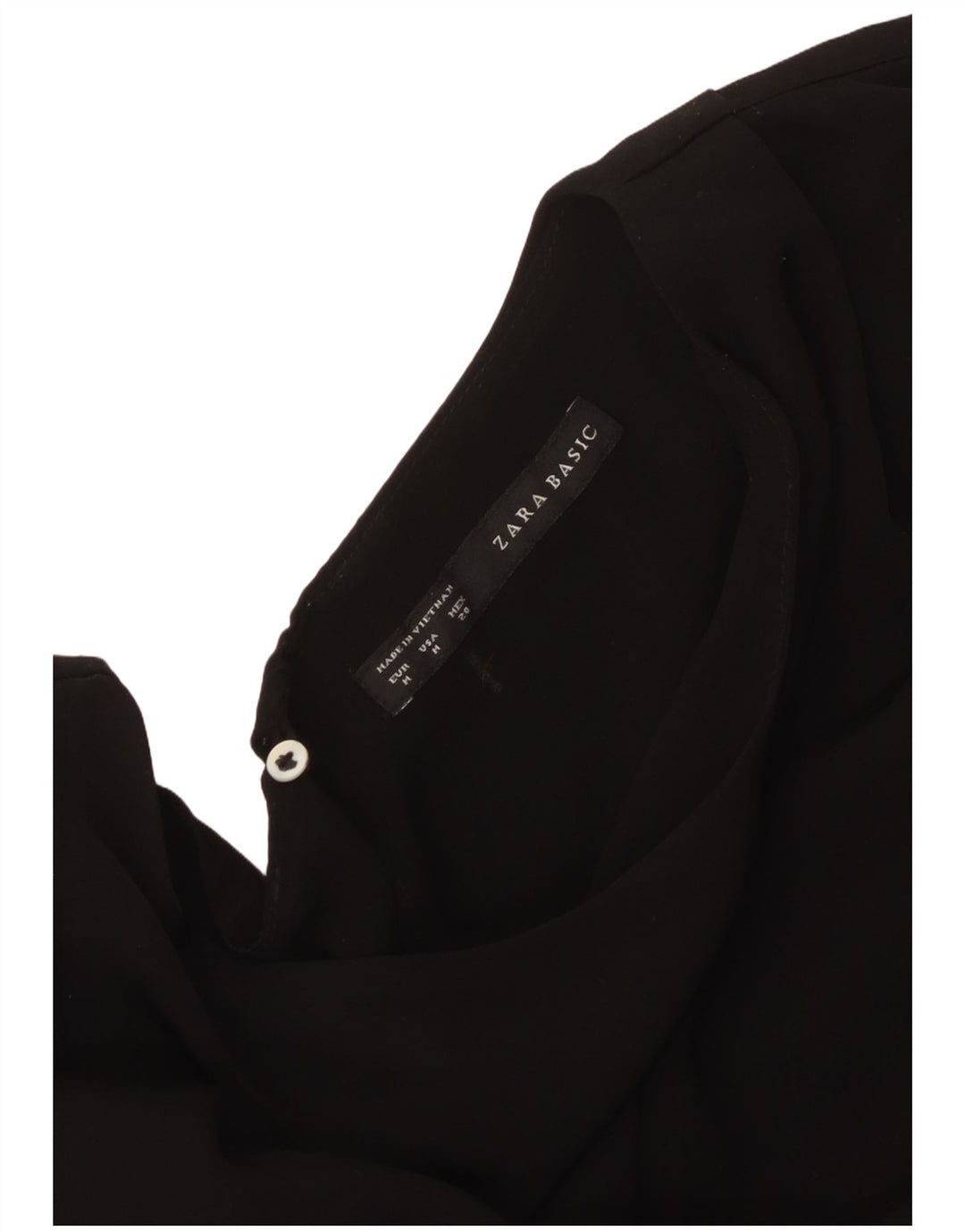 Vestido feminino Zara sem mangas evasê UK 14 médio preto