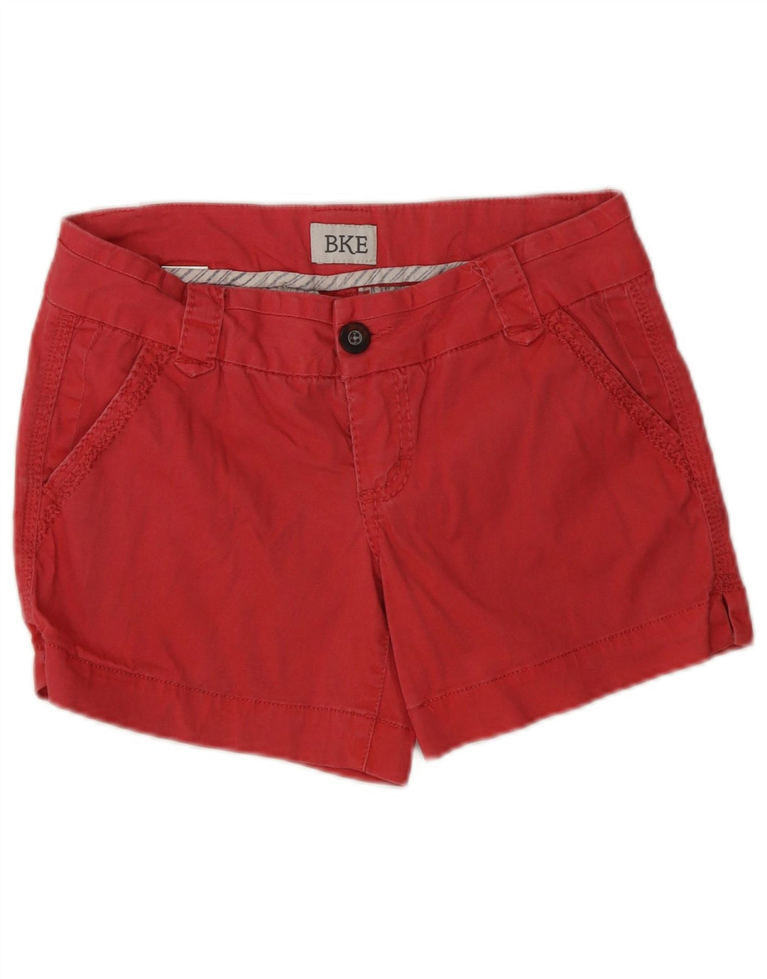 Shorts casuais femininos BKE W26 pequeno algodão vermelho