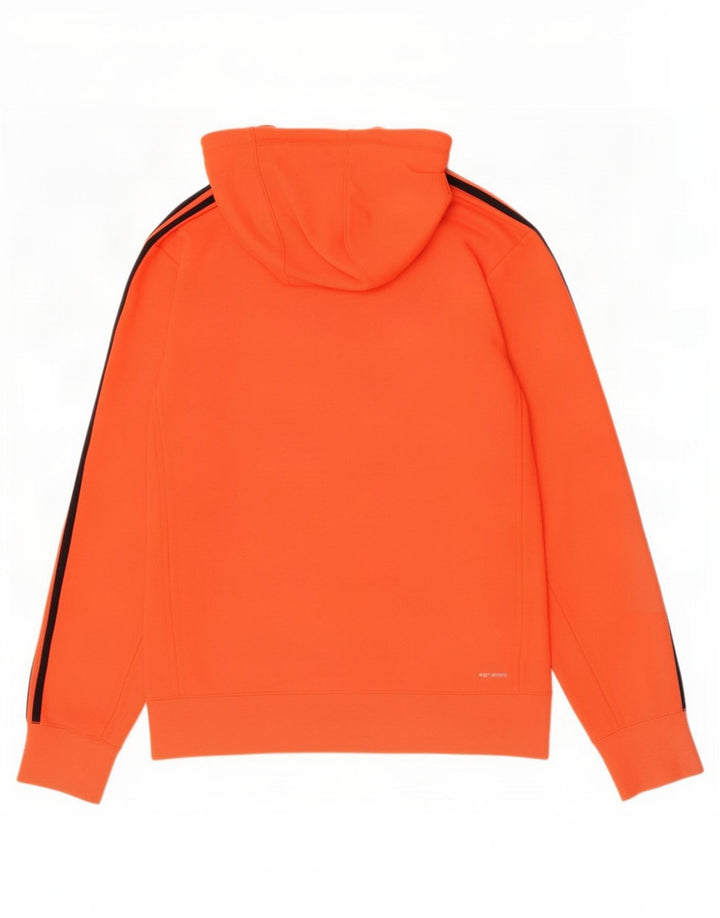 Adidas Mens Zip Hoodie Sweater Médio Laranja Poliéster