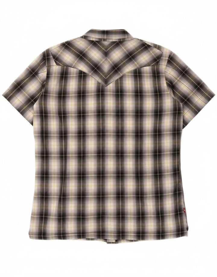 Camisa masculina de manga curta LEVI'S média preta xadrez